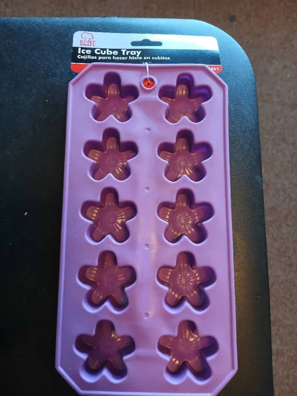Chef Craft Purple Floral Ice Cube Tray Flower Shaped Kitchen Mold